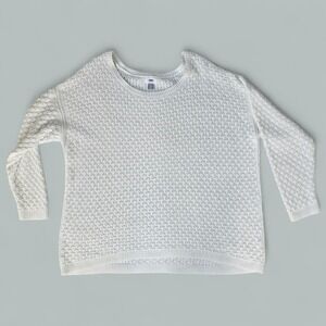 Old Navy 3X‎ Ivory Open Knit Sweater Lightweight Pullover Fisherman Classic Cozy